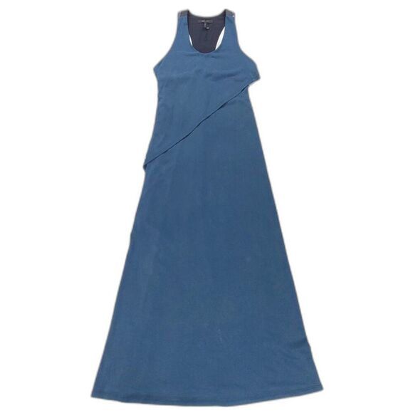 BCBGMaxAzria Audra‎ Leather Racerback A-line Maxi Dress Ethereal Grunge Small - Picture 1 of 9
